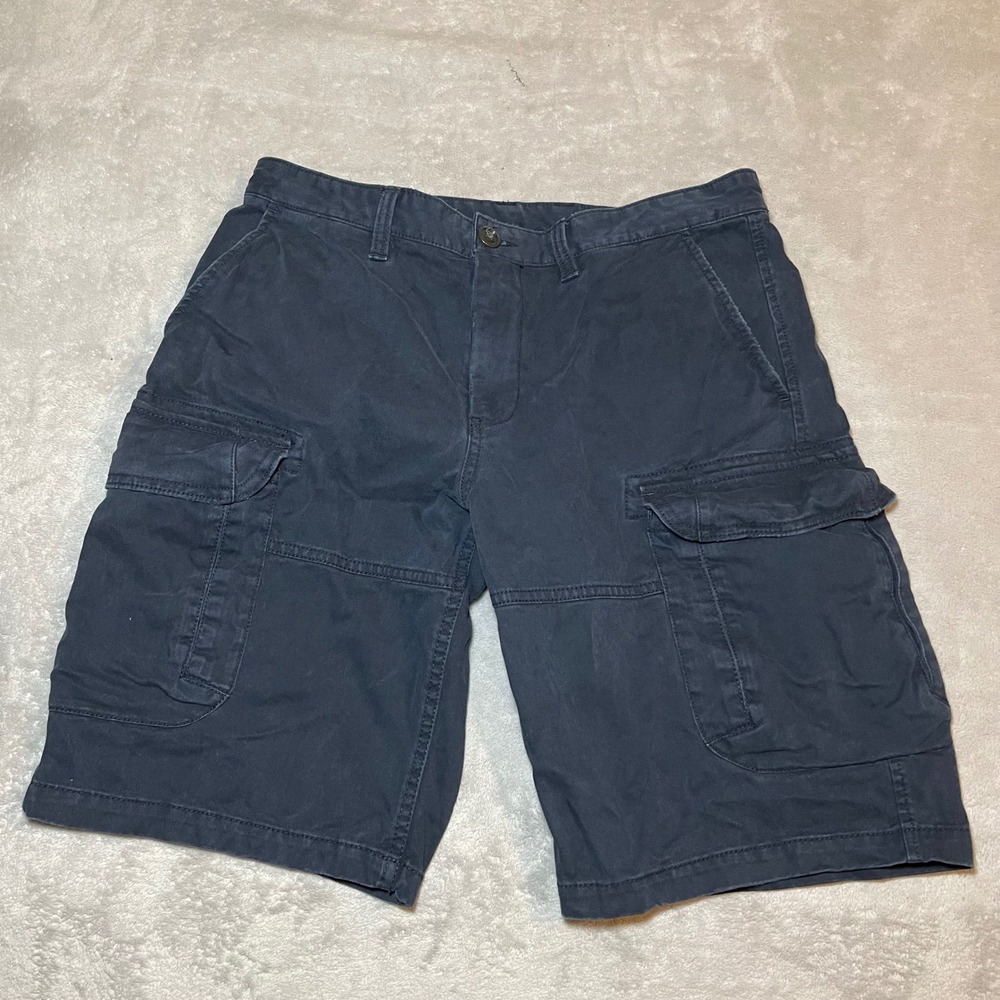 Armani Exchange Shorts Mens 32 Navy Blue Cotton Cargo Utility Streetwear Y2K